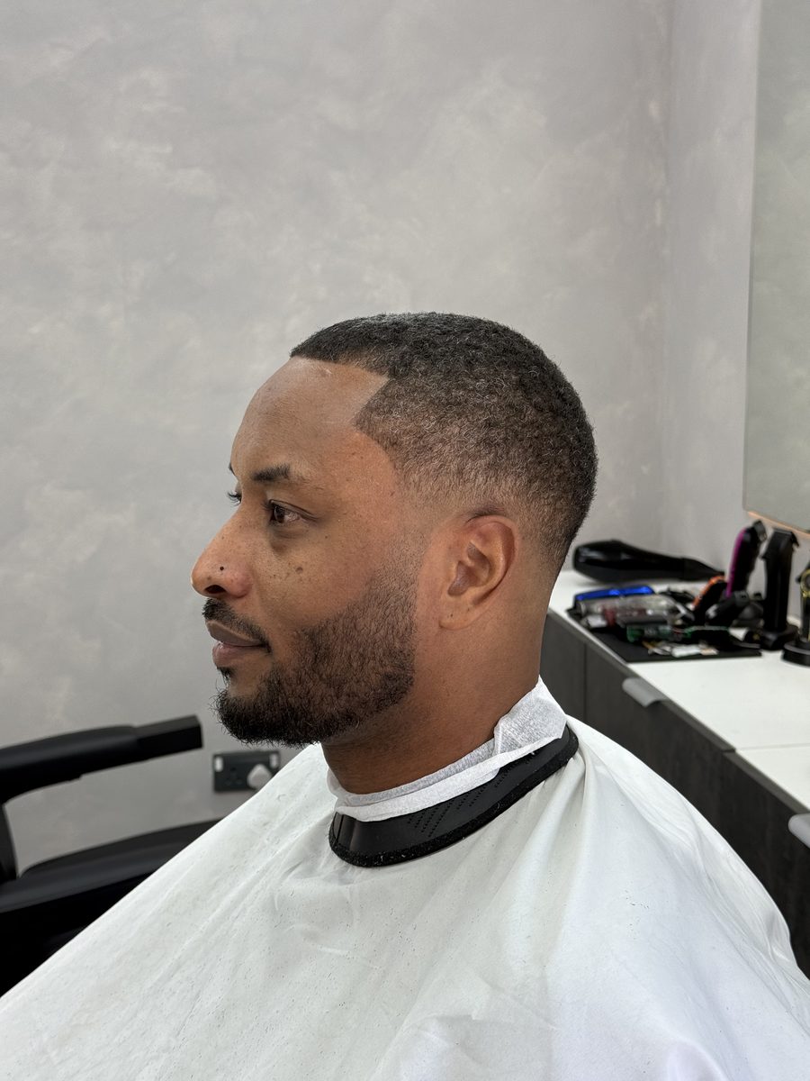 Sharp fade with hairline detail